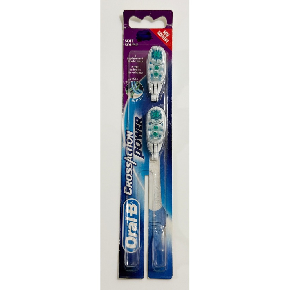 Oral-B Replacement Brush Heads 2 Count White CrossAction Power Soft